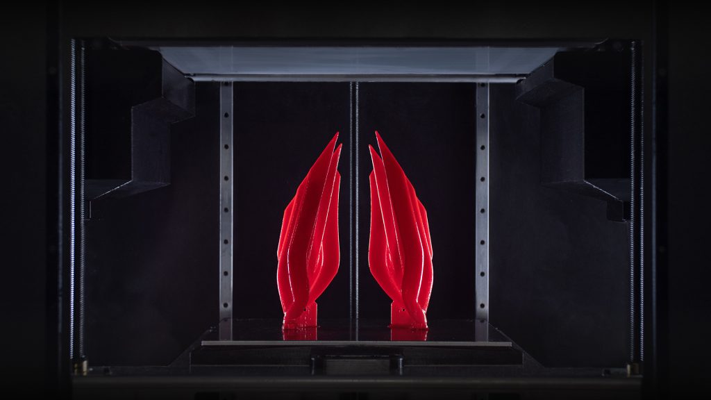A resin build 3D printed via VLM. Photo via BCN3D.