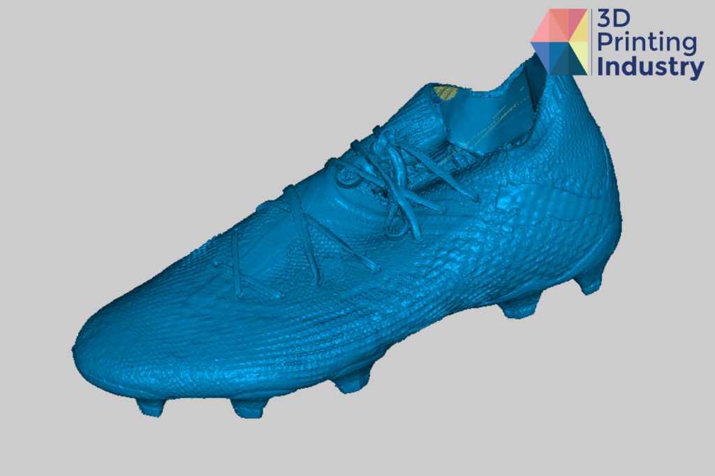 Football boot scan result and model. Images by 3D Printing Industry.