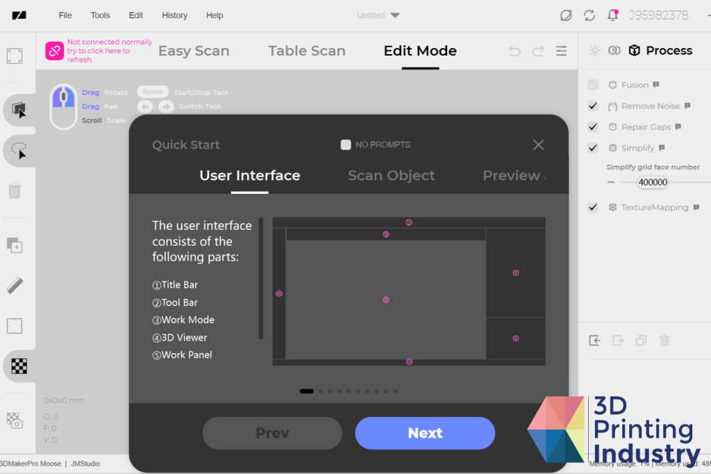 JMStudio interface. Images by 3D Printing Industry.