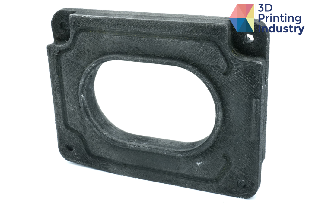 Motorcycle air box lid scan result and 3D printed part. Photo and image by 3D Printing Industry.
