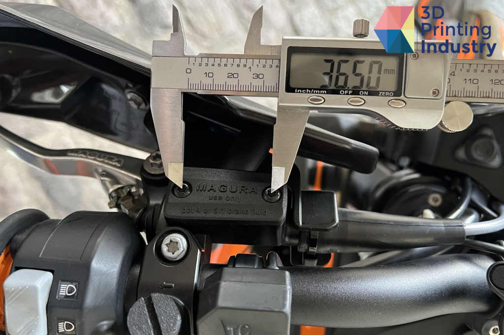Motorcycle handlebar assembly scans and measurements. Photos and images by 3D Printing Industry.