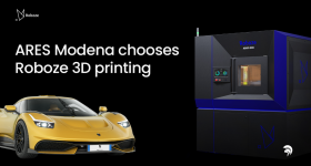 ARES Modena's car and Roboze's ARGO 500 3D printer. Image via Roboze.