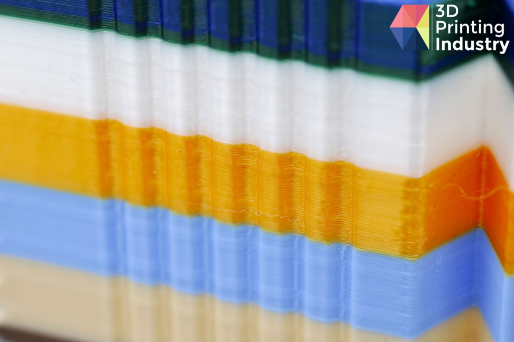 Surface finish of fused PLA test. Photos by 3D Printing Industry.