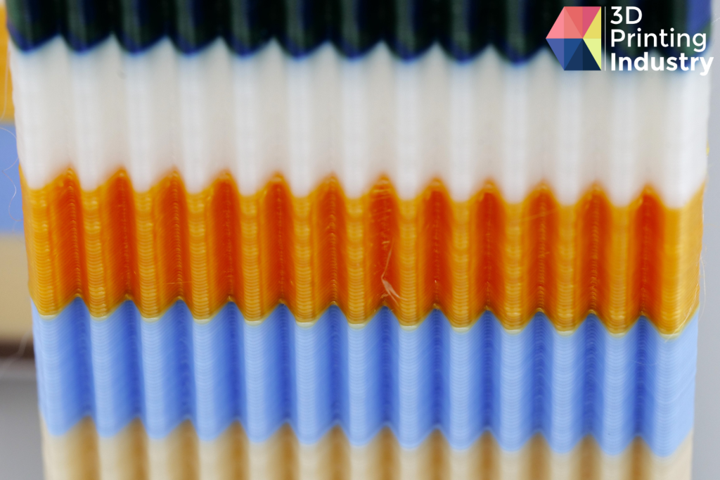 Surface finish of fused PLA test. Photos by 3D Printing Industry.